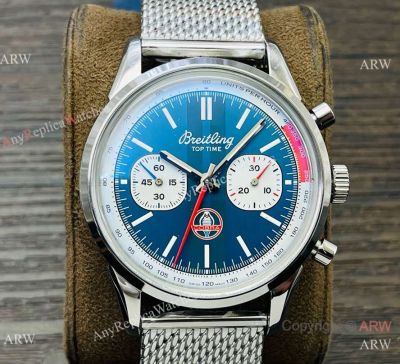 GM Factory Swiss Grade Breitling Top Time Shelby Cobra Limited Edition Mesh Strap Watch 42mm